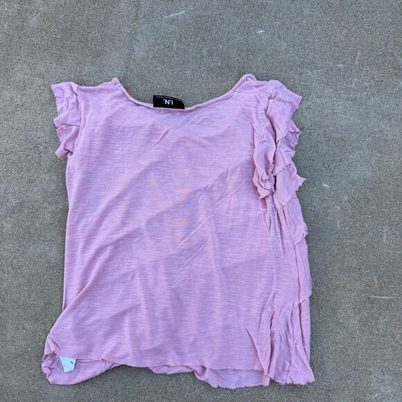 I.N. San Francisco Pink Ruffle Tiered Top - Size Large (fits more like a M) - Picture 4 of 4